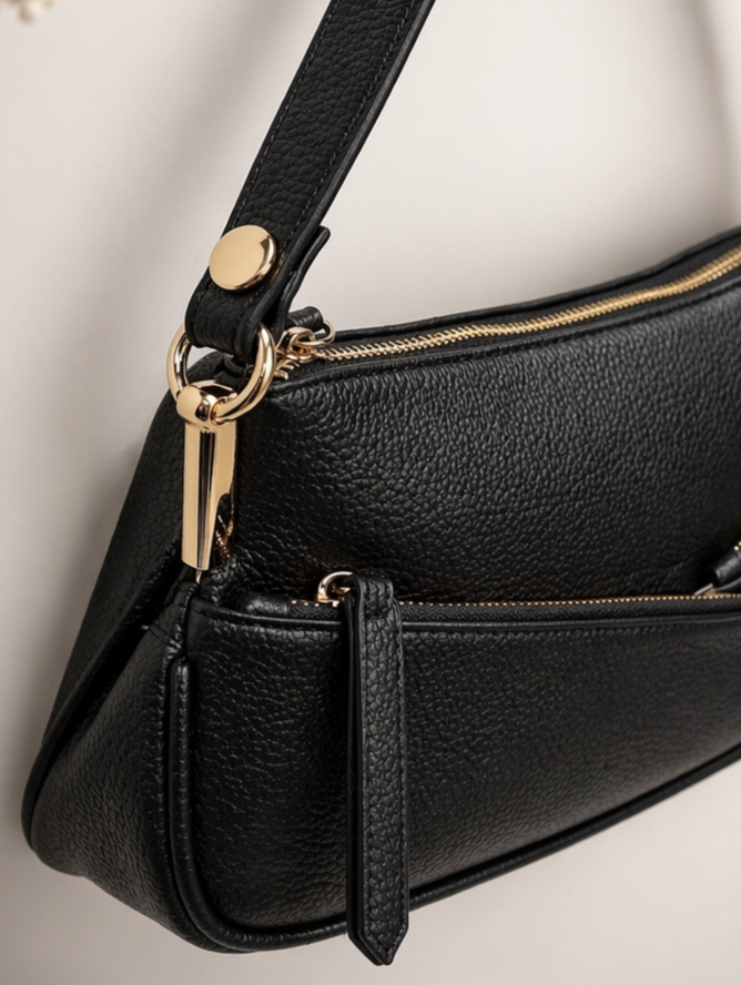 Chic Sling Dual Zip Bag – Midnight Cocoa