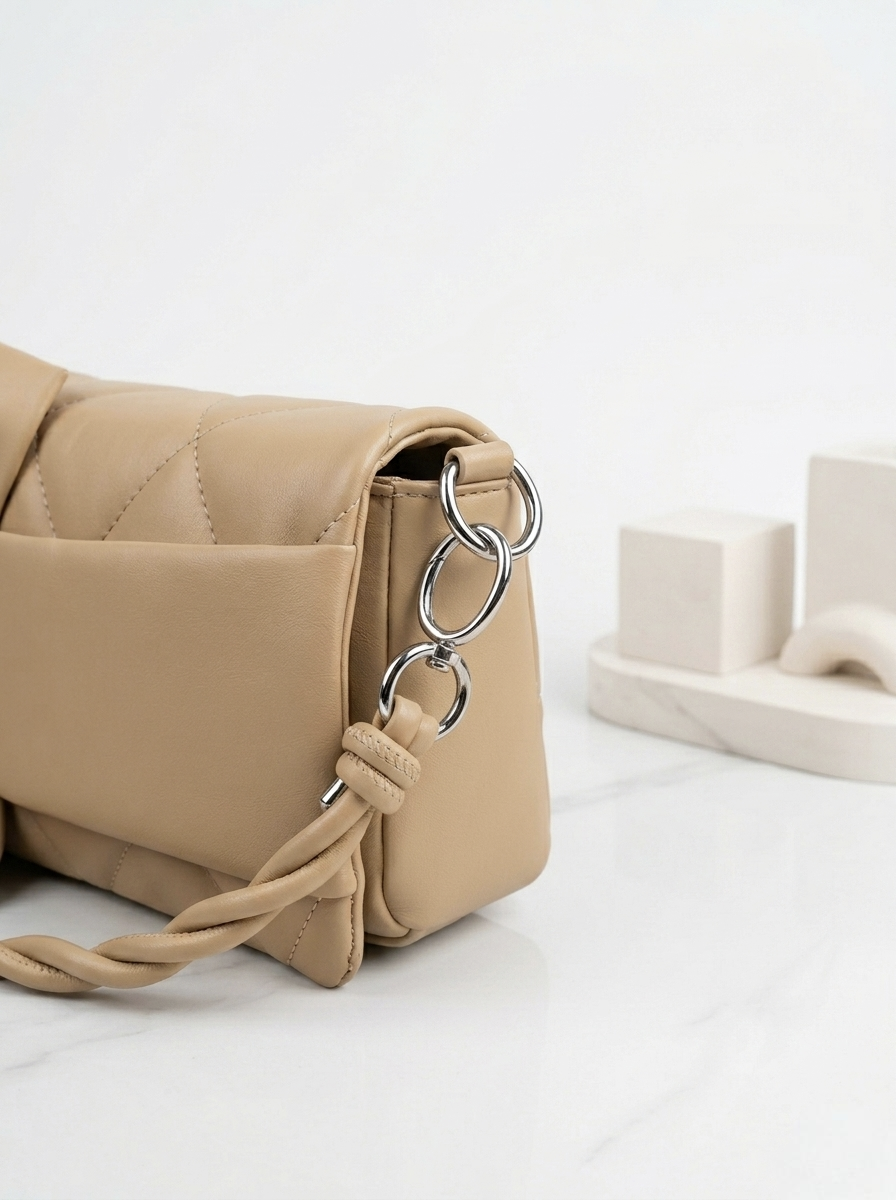 Knot Bow Dual Sling Bag - Latte Nude