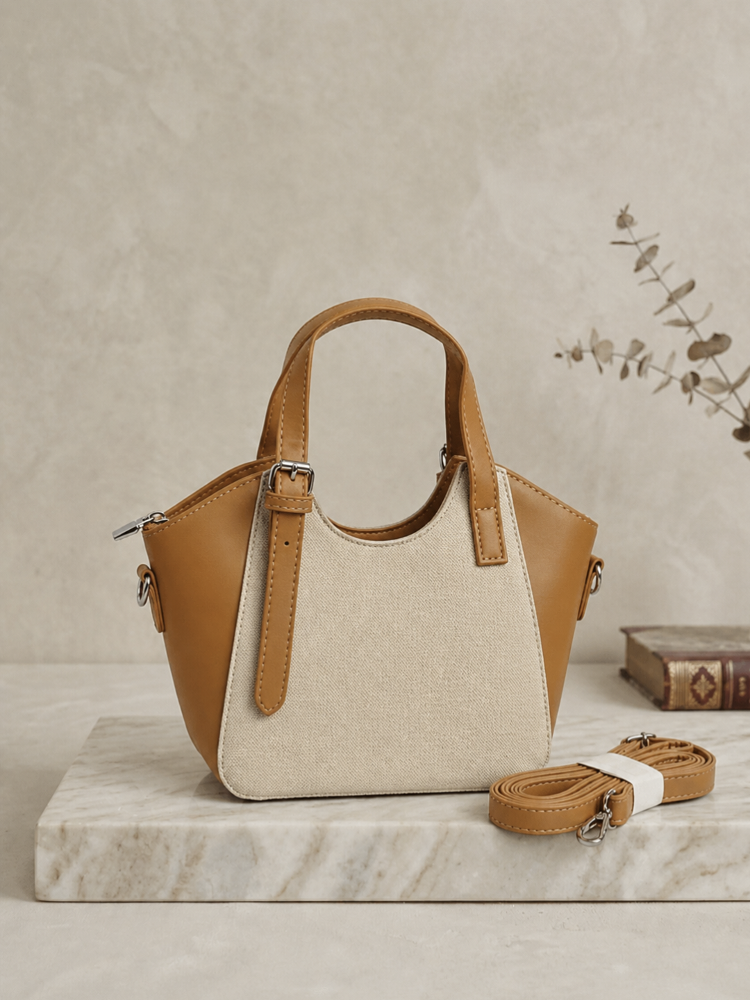 Beige Caramel Mini Carry Bag