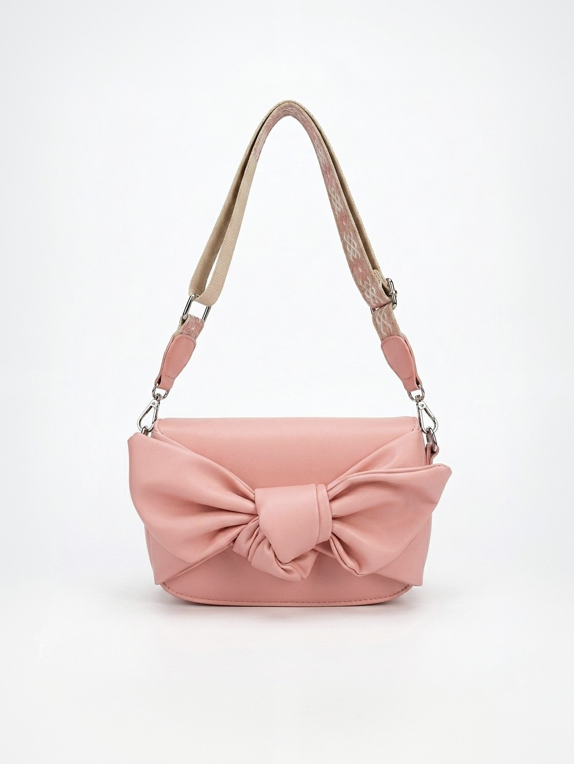 Blush Bow Charm Sling Bag