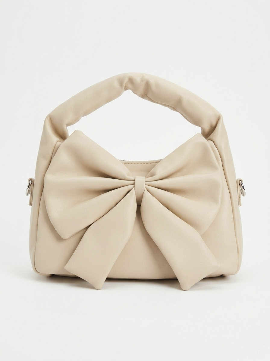 Soft Beige Bow Bag