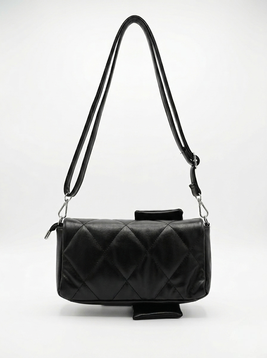 Knot Bow Dual Sling Bag- Black Truffle