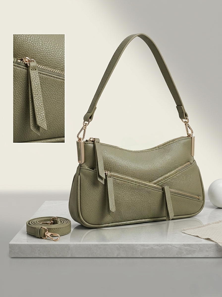 Chic Sling Dual Zip Bag - Sage Green