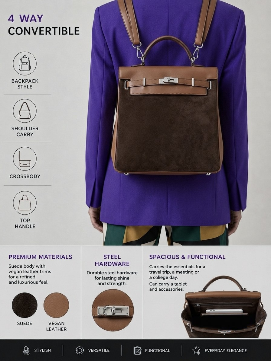 Versa Luxe Backpack - Mocha
