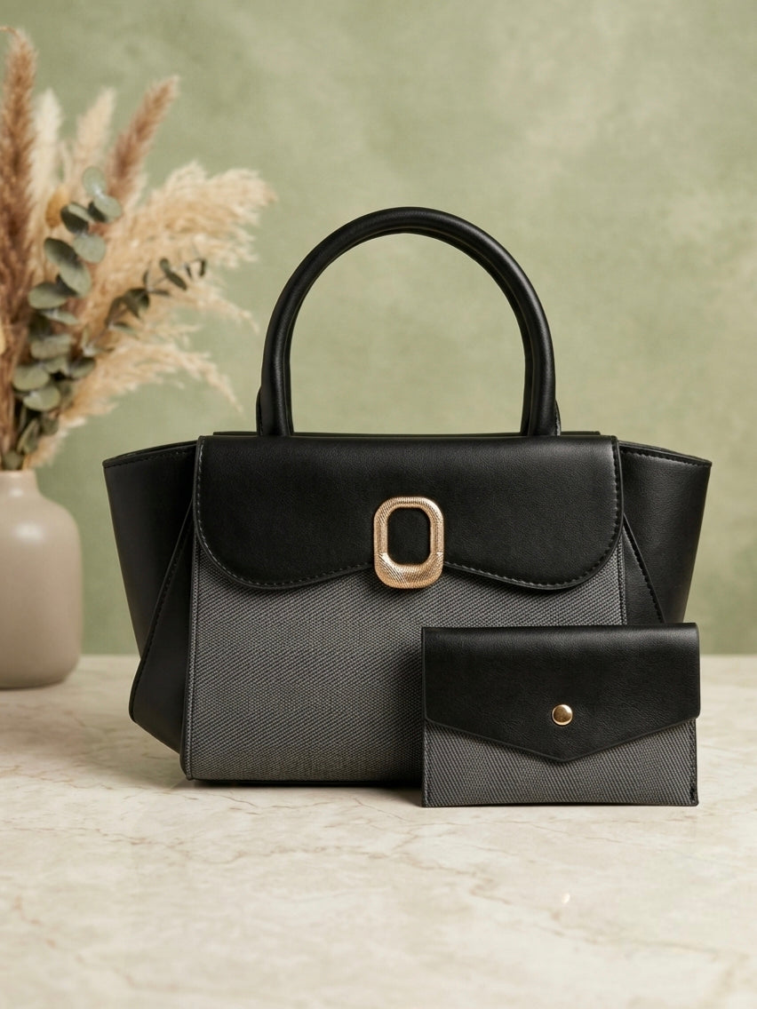 Woven Aria Satchel - Black