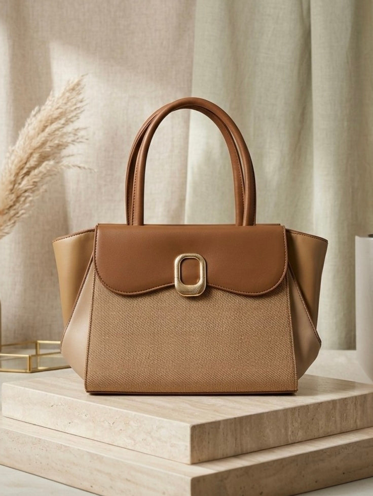 Woven Aria Satchel - Brown