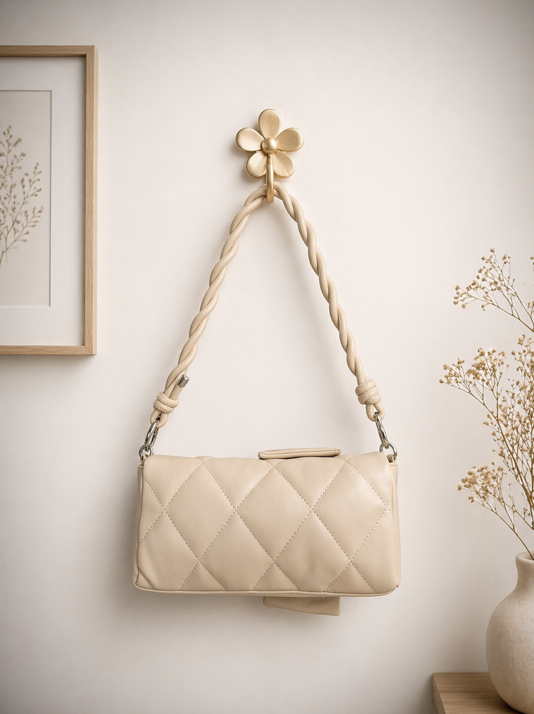 Knot Bow Dual Sling Bag – Vanilla Cream
