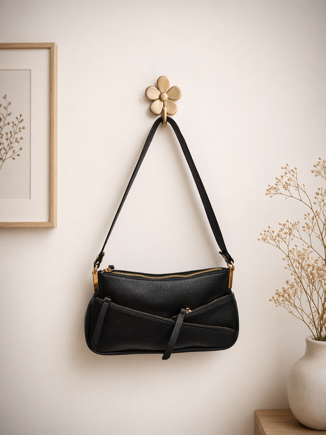 Chic Sling Dual Zip Bag – Midnight Cocoa